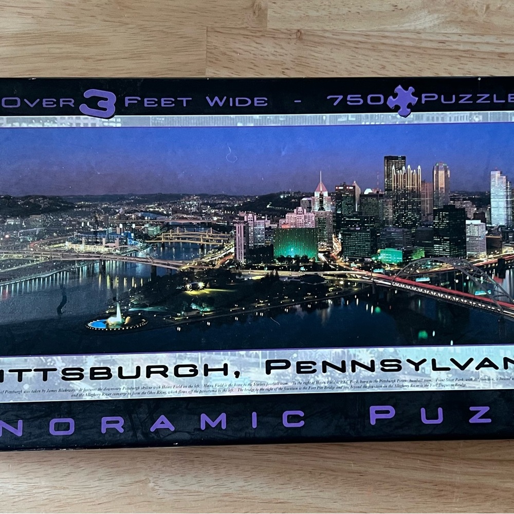 Vtg Panoramic Jigsaw Puzzle Pittsburgh PA 750 Pieces - Picture 2 of 5
